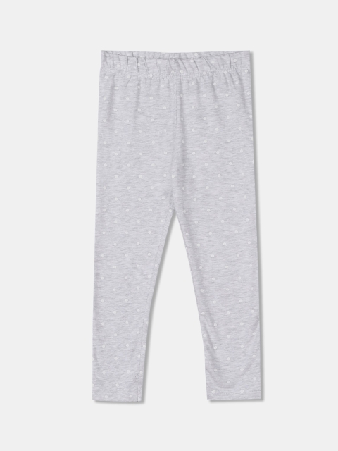 Cherokee Girls Grey & White Printed Ankle-Length Leggings