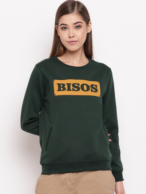Miss Grace Women Green Printed Sweatshirt