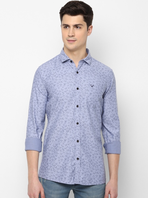 Solly Jeans Co. Men Blue Regular Fit Printed Casual Shirt