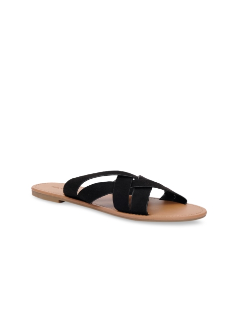 FOREVER 21 Women Black Open Toe Flats