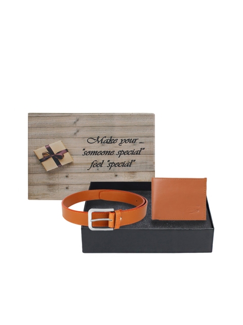 LONDON FASHION hob Men Tan-Brown & Silver-Toned Accessory Gift Set