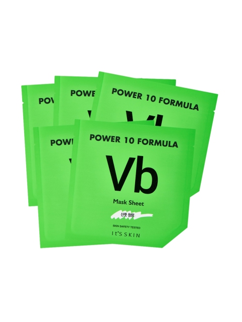 It's Skin Set of 5 Power 10 Formula VB Mask Sheet 25g, Green