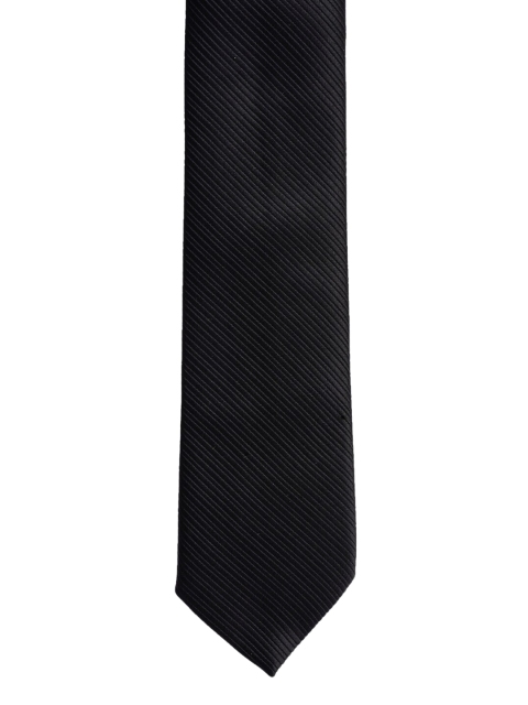 BuckleUp Men Black Self Design Broad Tie