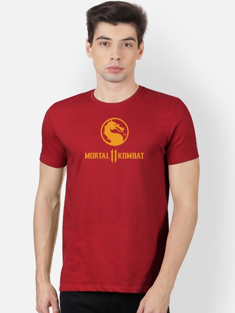 Free Authority Mortal Kombat Printed Red Tshirt for Men
