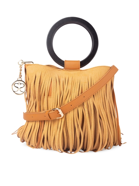 Sole To Soul Tan Solid Handheld Bag