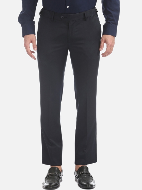 AD By Arvind Men Black Regular Fit Solid Formal Trousers
