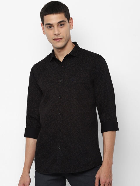 Allen Solly Men Black Slim Fit Printed Cotton Casual Shirt
