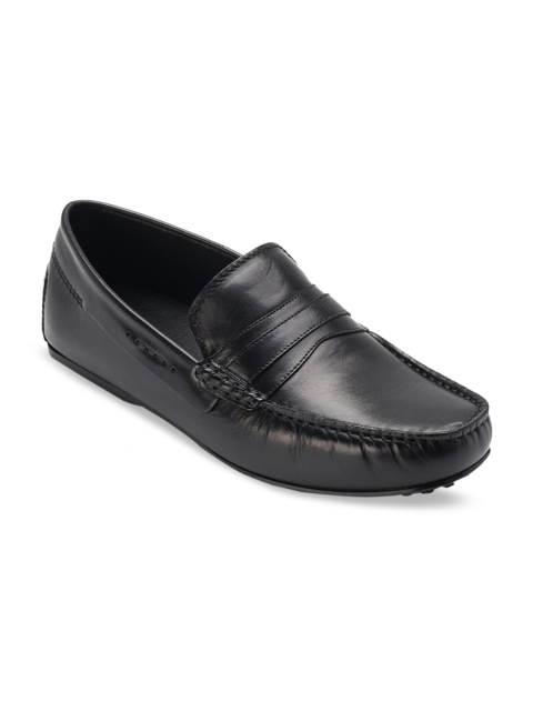 Heel & Buckle London Men Black Solid Leather Formal Loafers