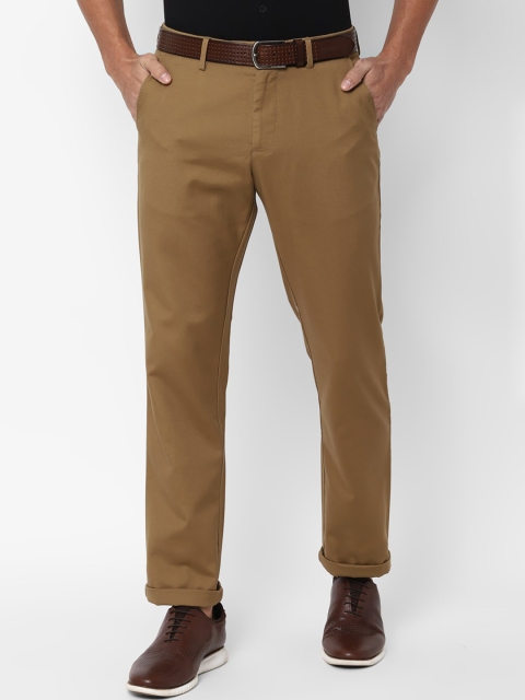 Allen Solly Men Brown Regular Fit Solid Regular Trousers