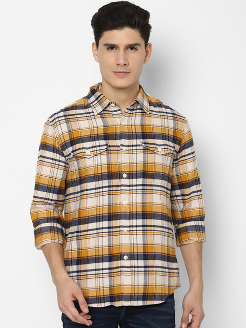 AMERICAN EAGLE OUTFITTERS Men Cream-Coloured & Yellow Slim Fit Checked Cotton Casual Shirt
AMERICAN EAGLE OUTFITTERS Men Cream-Coloured & Yellow Slim Fit Checked Cotton Casual Shirt