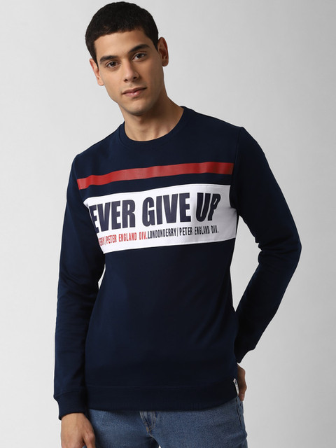 Peter England Casuals Men Navy Blue Printed Sweatshirt
Peter England Casuals Men Navy Blue Printed Sweatshirt