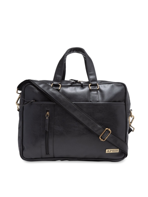 Apsis Unisex Black Solid Laptop Bag