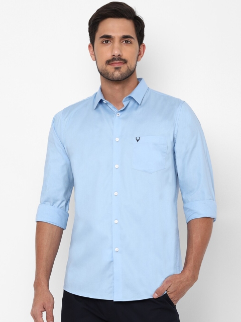 Allen Solly Men Blue Slim Fit Solid Casual Shirt