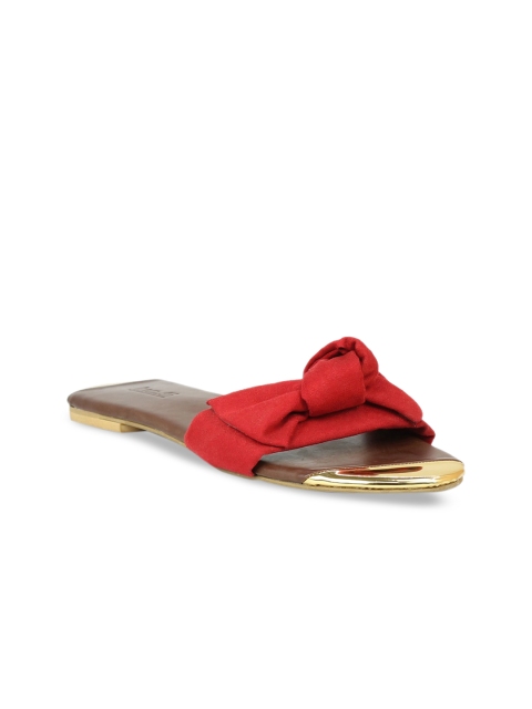 Inc 5 Women Red Solid Open Toe Flats