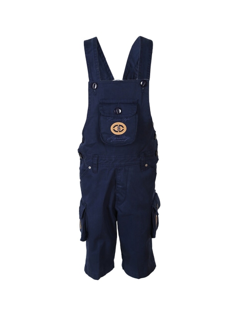 FirstClap Kids Navy Blue Solid Dungarees