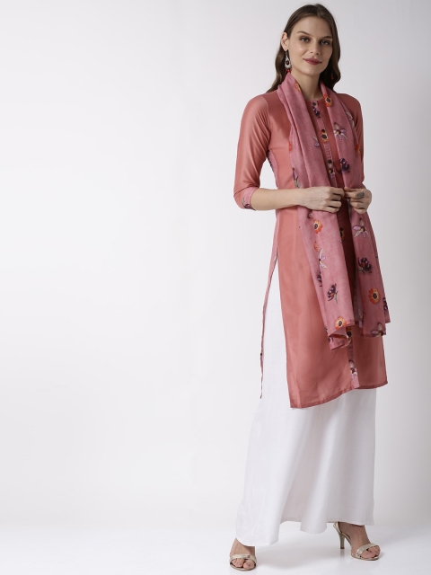 Soch Women Peach-Coloured & Orange Printed A-Line Kurta