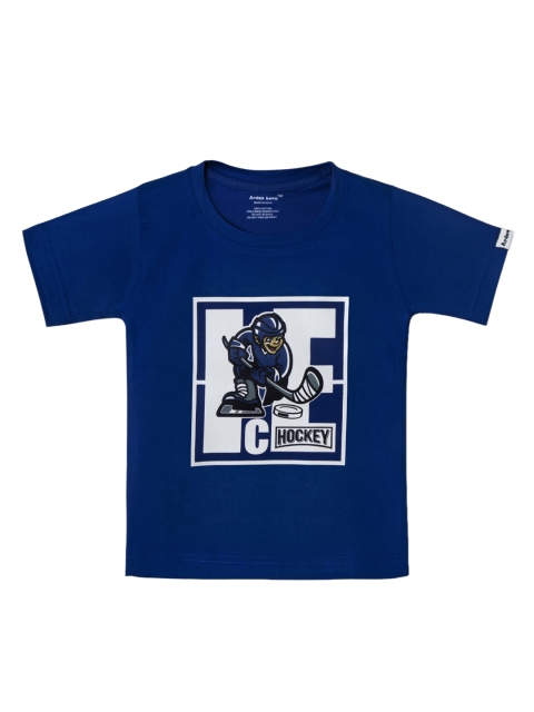 Ardan Lucy Boys Blue Printed Round Neck T-shirt