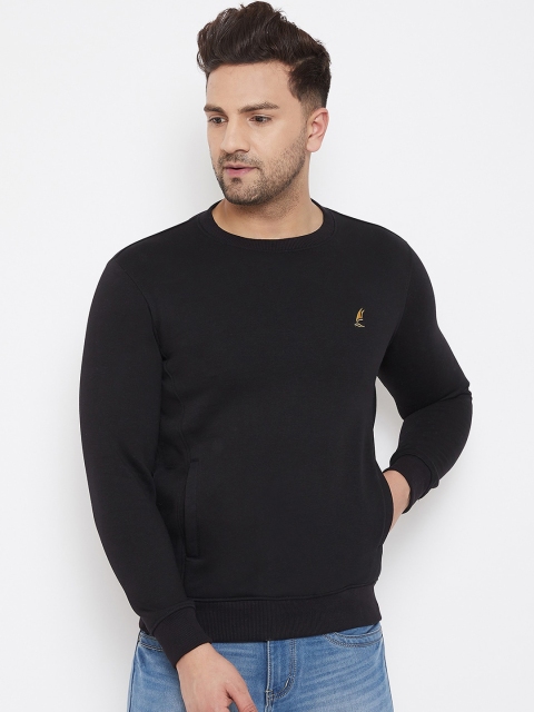 HARBORNBAY Men Black Solid Sweatshirt