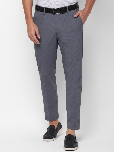 Allen Solly Men Grey Slim Fit Solid Regular Trousers