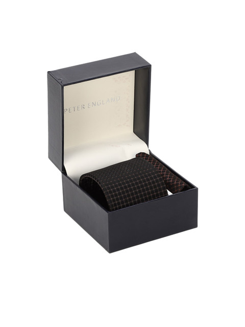 Peter England Men Black Checked Accessory Gift Set
Peter England Men Black Checked Accessory Gift Set