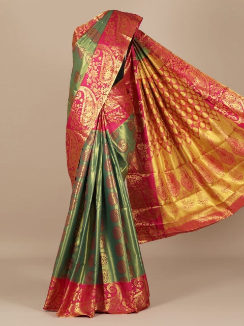 Pothys Green & Red Art Silk Woven Design Saree