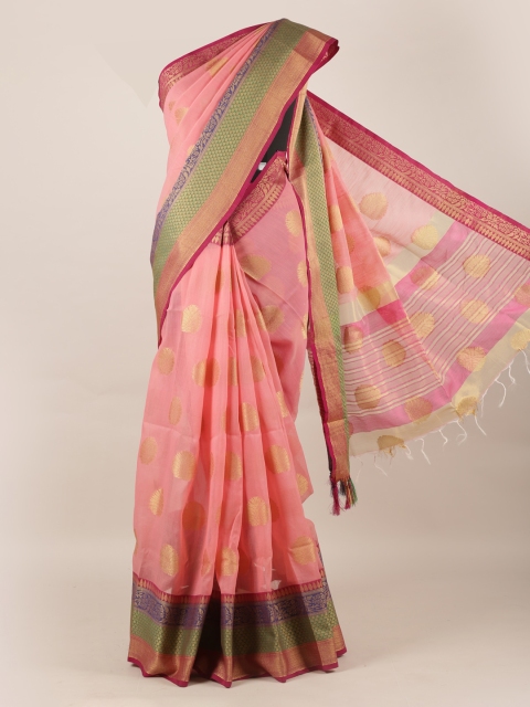 Pothys Pink Woven Design Jute Silk Saree
