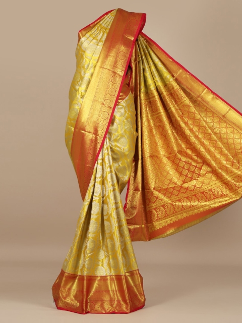 Pothys Yellow Woven Design Art Silk Saree