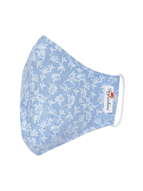 Imfashini Women Blue & White Floral Print 2-Ply Reusable Cloth Mask