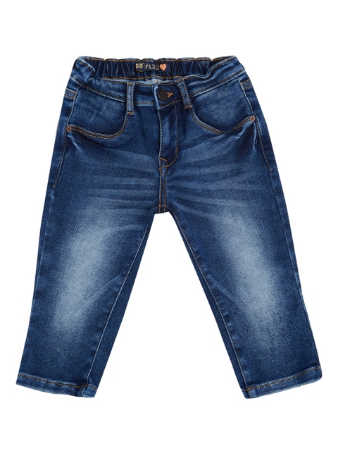 VITAMINS Girls Blue Washed Denim Capris