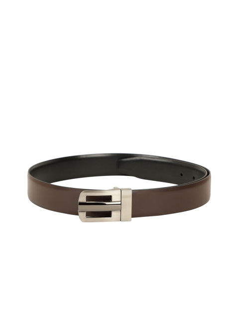 ZEVORA Men Black & Brown Solid Reversible Belt