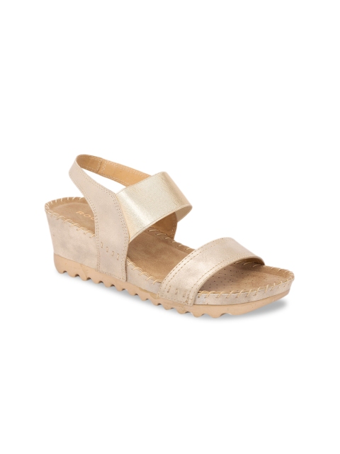 Rocia Women Gold-Toned Solid Wedges