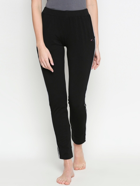 XIN Women Black Solid Lounge Pants