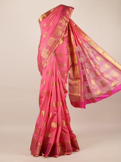 Pothys Peach-Coloured Woven Design Jute Silk Saree