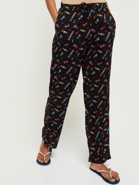 max Women Black Printed Lounge Pant