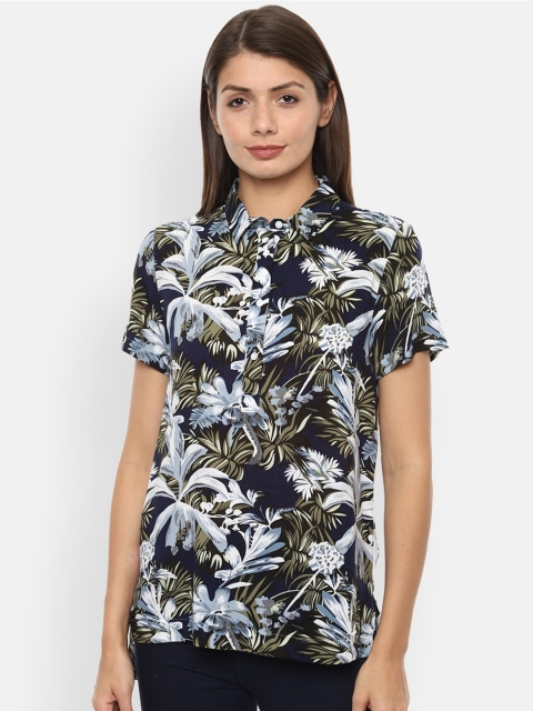 Van Heusen Woman Women Navy Blue Printed Top