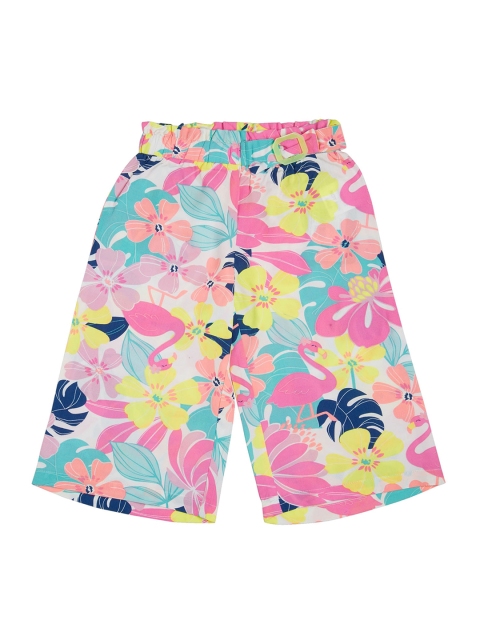 VITAMINS Girls Pink & Grey Printed Regular Fit Capris