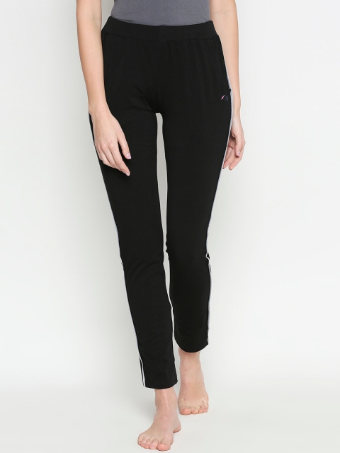 XIN Women Black Solid Lounge Pants
