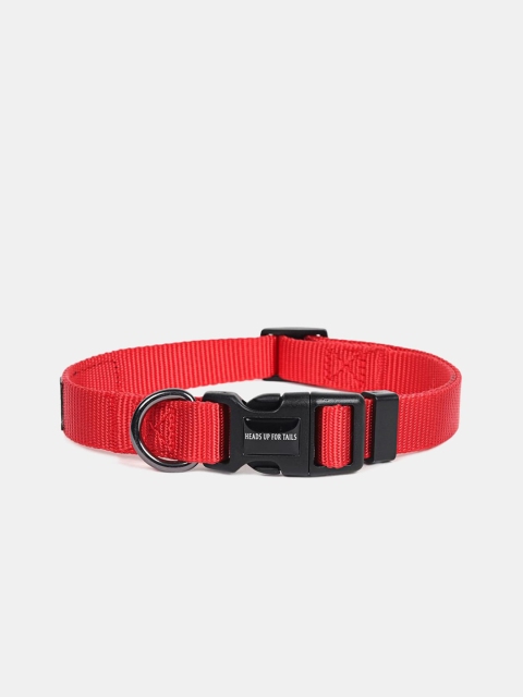 Heads Up For Tails Red Essentials Nylon Dog Collar