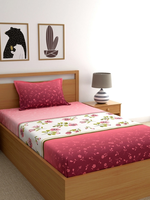 Dreamscape Pink & White Floral Printed 180 TC Cotton Single Bedsheet With Pillow Cover
Dreamscape Pink & White Floral Printed 180 TC Cotton Single Bedsheet With Pillow Cover