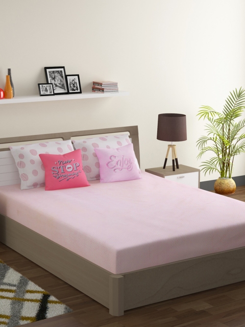SWAYAM Pink 210 TC Cotton 1 Extra Large Bedsheet with 2 Pillow Covers & 2 Cushion Covers
SWAYAM Pink 210 TC Cotton 1 Extra Large Bedsheet with 2 Pillow Covers & 2 Cushion Covers