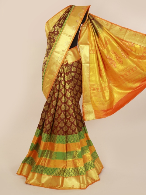 Pothys Maroon Pure Silk Woven Design Kanjeevaram Saree