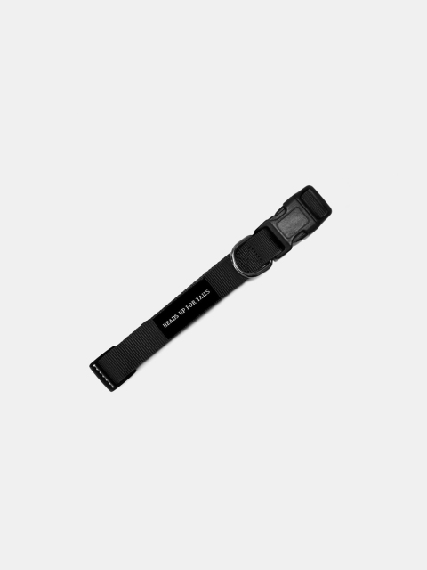 Heads Up For Tails Black Essentials Nylon Dog Collar