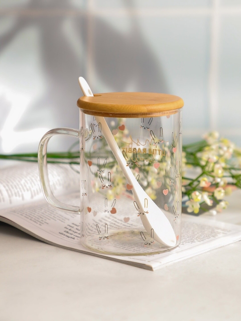 YOYOSO Set Of 2 Transparent Cute Little Rabbit Print Glass With Wooden Cover & Spoon 300ml
YOYOSO Set Of 2 Transparent Cute Little Rabbit Print Glass With Wooden Cover & Spoon 300ml