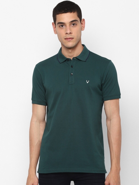 Solly Sport Men Green Solid Polo Collar T-shirt