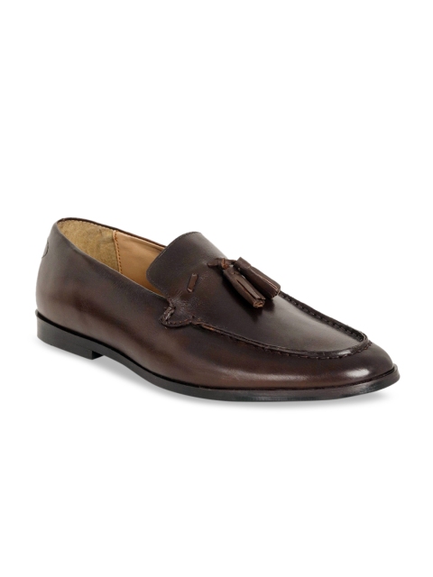 HATS OFF ACCESSORIES Men Brown Solid Leather Formal Loafers