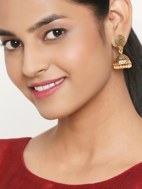 OOMPH Gold-Toned Contemporary Jhumkas