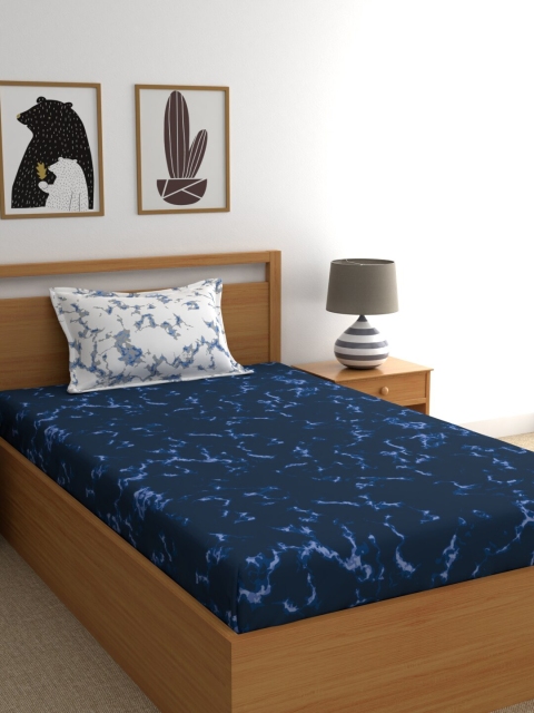 Dreamscape Navy Blue & White Abstract 210 TC Cotton 1 Single Bedsheet with 1 Pillow Covers
Dreamscape Navy Blue & White Abstract 210 TC Cotton 1 Single Bedsheet with 1 Pillow Covers