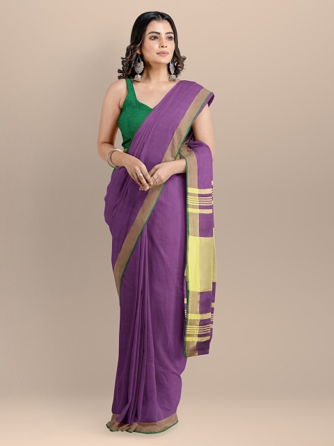 BharatSthali Purple Pure Cotton Solid Maheshwari Handloom Sustainable Saree with Zari Border
BharatSthali Purple Pure Cotton Solid Maheshwari Handloom Sustainable Saree with Zari Border