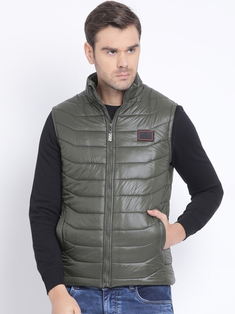 SWISS MILITARY Men Olive Green Solid Lightweight Puffer Jacket