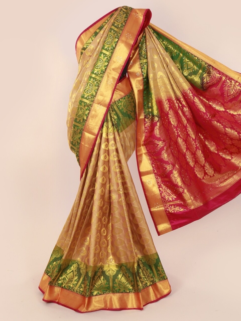 Pothys Cream-Coloured & Gold-Toned Pure Silk Woven Design Kanjeevaram Saree
Pothys Cream-Coloured & Gold-Toned Pure Silk Woven Design Kanjeevaram Saree